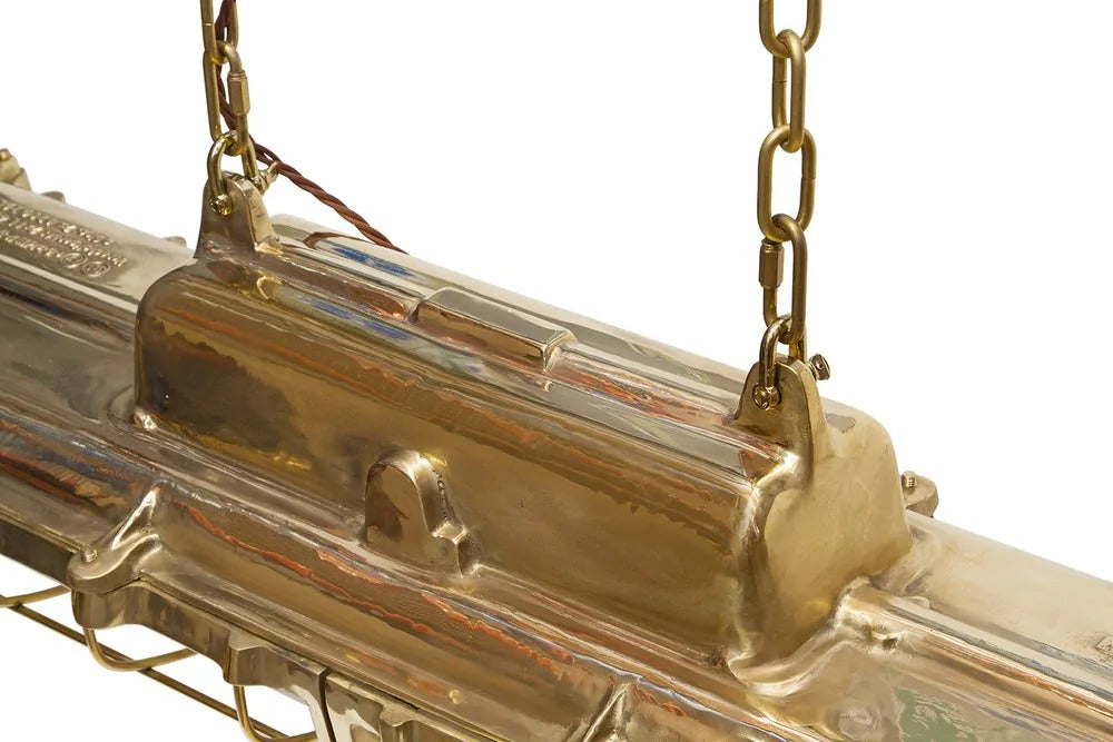 Soho Lighting Warwick Brass Industrial Strip Large Pendant Light - The Statement Collection