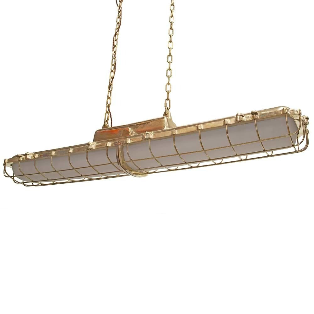 Soho Lighting Warwick Brass Industrial Strip Large Pendant Light - The Statement Collection