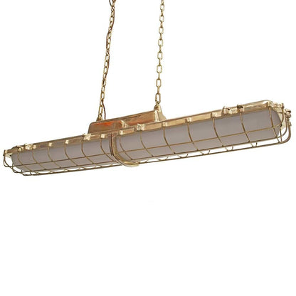 Soho Lighting Warwick Brass Industrial Strip Large Pendant Light - The Statement Collection