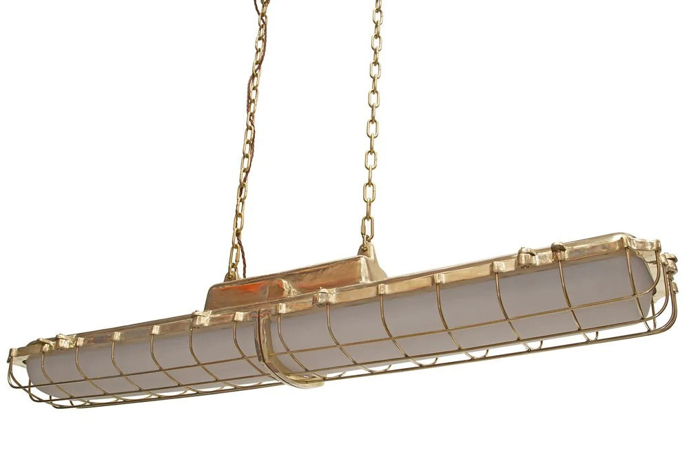 Soho Lighting Warwick Brass Industrial Strip Large Pendant Light - The Statement Collection