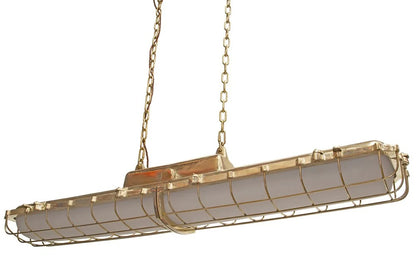 Soho Lighting Warwick Brass Industrial Strip Large Pendant Light - The Statement Collection