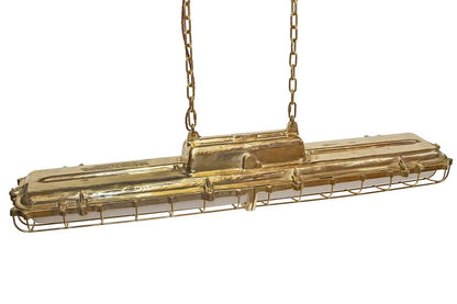 Soho Lighting Warwick Brass Industrial Strip Large Pendant Light - The Statement Collection