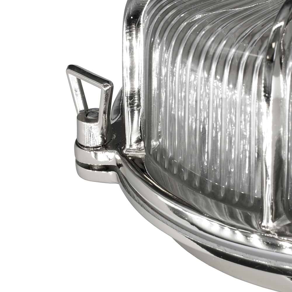 Soho Lighting Carlisle Web Prismatic Glass IP65 Outdoor & Bathroom Nickel Bulkhead Wall Light