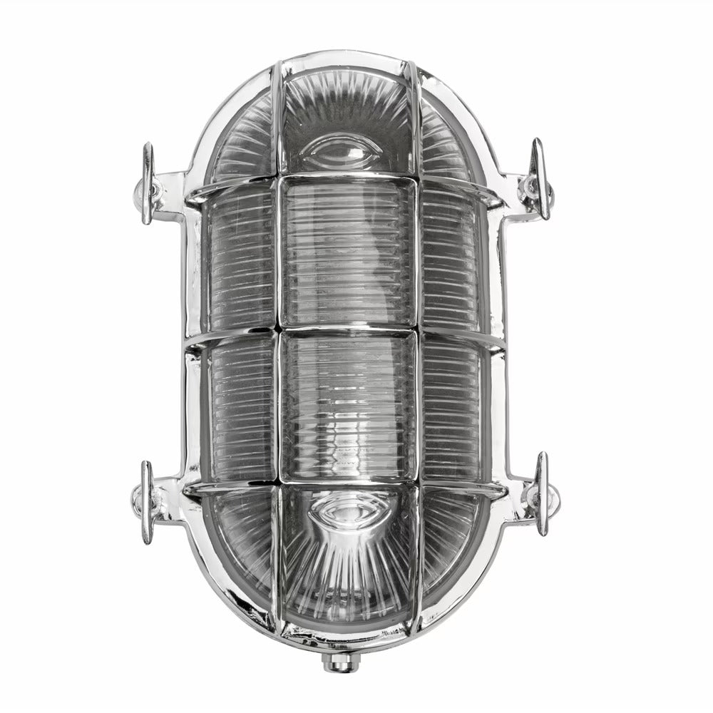 Soho Lighting Flaxman IP65 Outdoor & Bathroom Nickel Bulkhead Wall Light