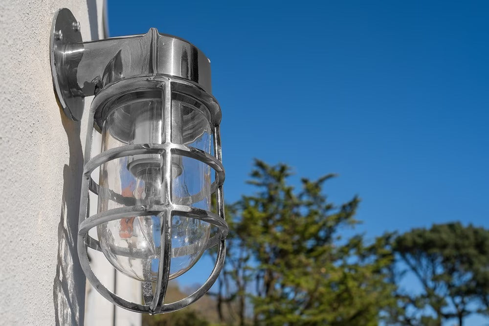 Soho Lighting Kemp IP65 Outdoor & Bathroom Nickel Wall Light