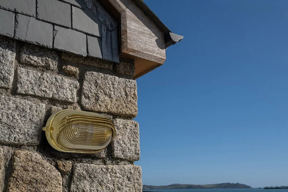 Soho Lighting Marlborough Eyelid Prismatic Glass IP65 Outdoor & Bathroom Solid Brass Bulkhead Wall Light