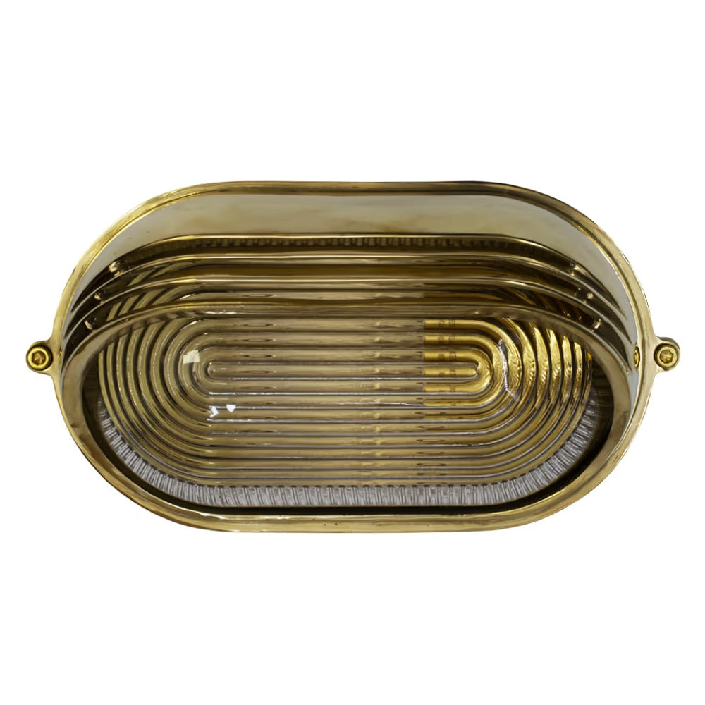 Soho Lighting Marlborough Eyelid Prismatic Glass IP65 Outdoor & Bathroom Solid Brass Bulkhead Wall Light