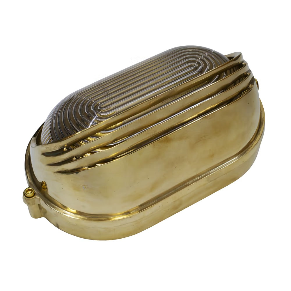 Soho Lighting Marlborough Eyelid Prismatic Glass IP65 Outdoor & Bathroom Solid Brass Bulkhead Wall Light