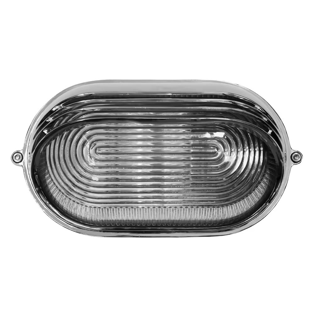 Soho Lighting Marlborough Eyelid Prismatic Glass IP65 Outdoor & Bathroom Nickel Bulkhead Wall Light