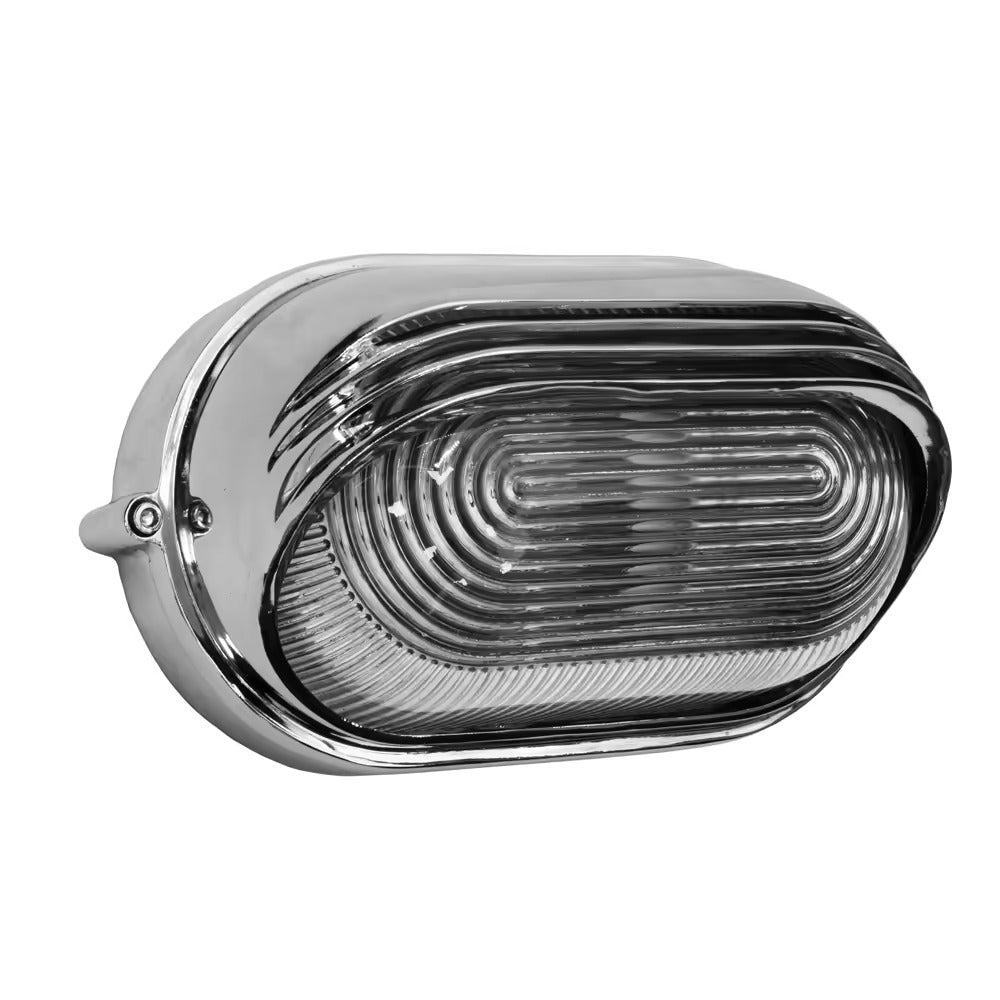 Soho Lighting Marlborough Eyelid Prismatic Glass IP65 Outdoor & Bathroom Nickel Bulkhead Wall Light