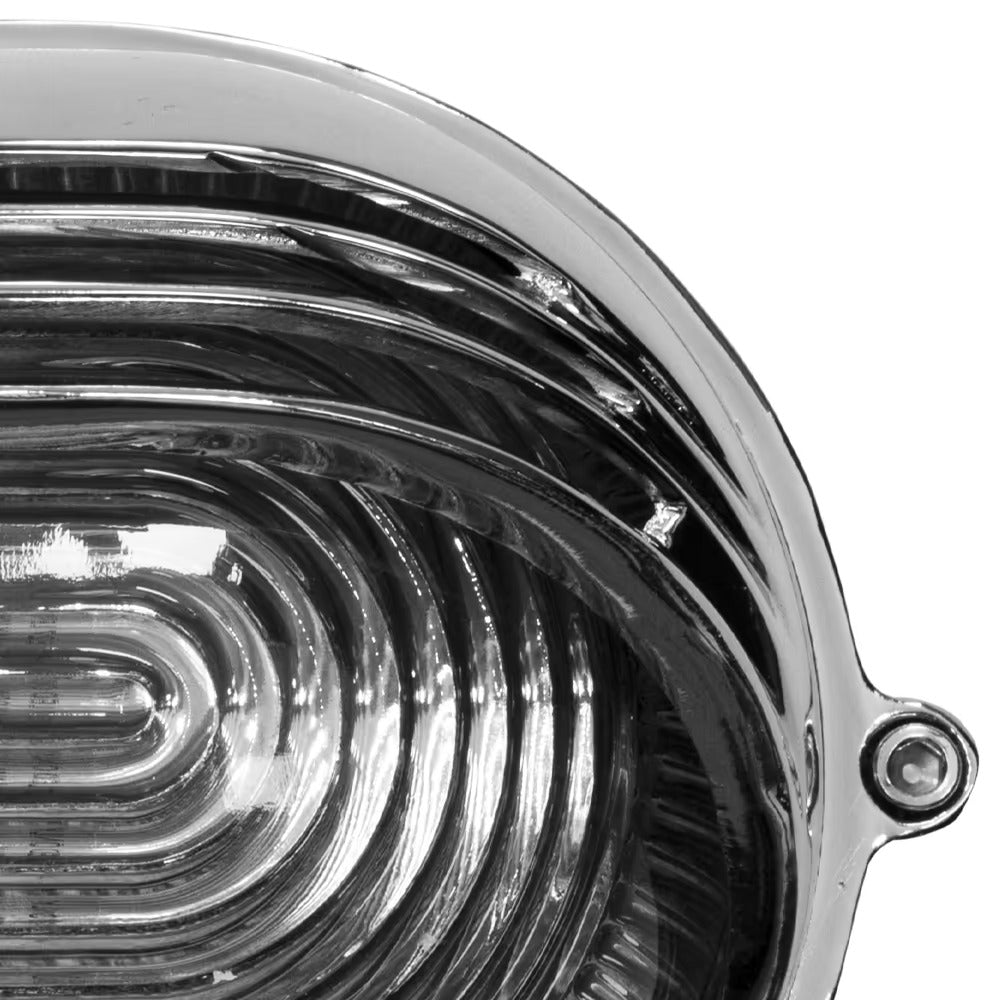 Soho Lighting Marlborough Eyelid Prismatic Glass IP65 Outdoor & Bathroom Nickel Bulkhead Wall Light
